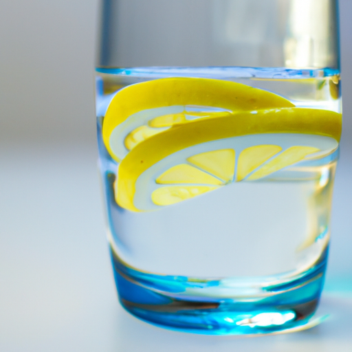 כוס מים מרעננת עם פרוסת לימון, הממחישה את חשיבות הלחות לעור